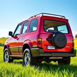 A vibrant and detailed representation of a 1996 Chevrolet Vitara, showcasing its classic SUV design