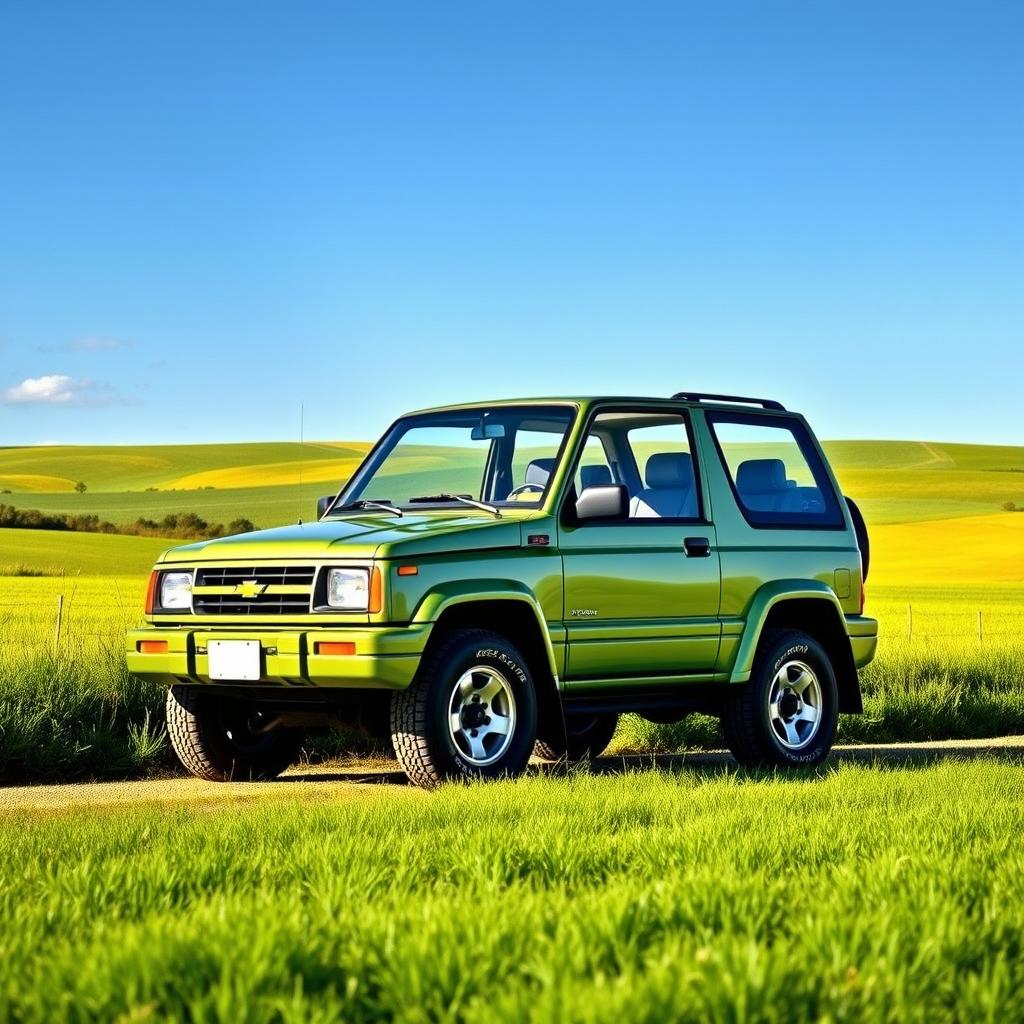 A vibrant and detailed representation of a 1996 Chevrolet Vitara, showcasing its classic SUV design