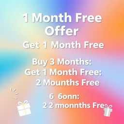 A vibrant promotional poster showcasing a special offer for a subscription service