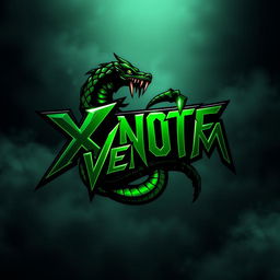 A striking and dynamic representation of the name 'Xnote Venom', portrayed as a bold logo with sharp, angular lettering to convey a sense of edginess and intensity