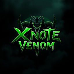 A striking and dynamic representation of the name 'Xnote Venom', portrayed as a bold logo with sharp, angular lettering to convey a sense of edginess and intensity