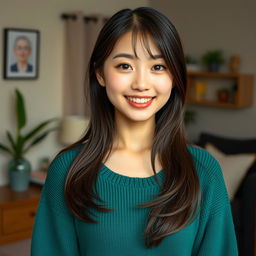 A full body shot of a 20-year-old Japanese girl with a beautiful face and cute ears