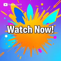 A vibrant and eye-catching YouTube thumbnail designed for the ideal 16x9 aspect ratio, featuring bold text that says 'Watch Now!' in an engaging font