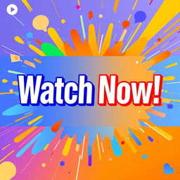 A vibrant and eye-catching YouTube thumbnail designed for the ideal 16x9 aspect ratio, featuring bold text that says 'Watch Now!' in an engaging font