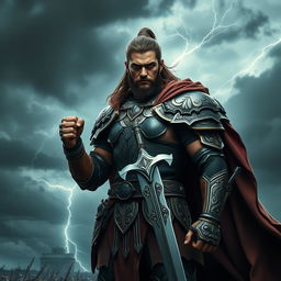 A fierce and brave warrior standing strong, embodying confidence and valor