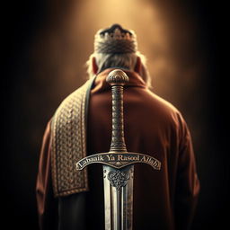 A powerful and artistic representation showcasing the back of Allama Khadim Rizvi wearing an Imamah, exuding a sense of leadership and reverence
