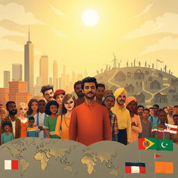 A thought-provoking illustration representing global citizenship, poverty, and inequality