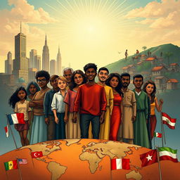 A thought-provoking illustration representing global citizenship, poverty, and inequality