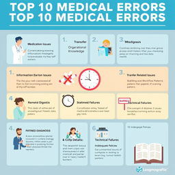 A thought-provoking infographic illustrating the top 10 medical errors leading to death