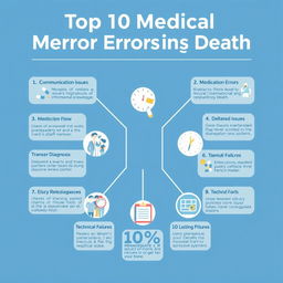 A thought-provoking infographic illustrating the top 10 medical errors leading to death