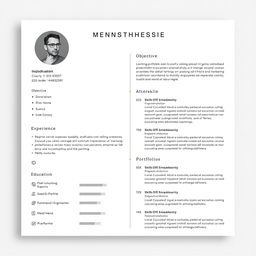 A professional resume design for a young creative graphic designer, featuring a clean layout with clear headings