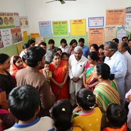 A community gathering focused on providing educational support for students from underprivileged families