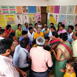 A community gathering focused on providing educational support for students from underprivileged families