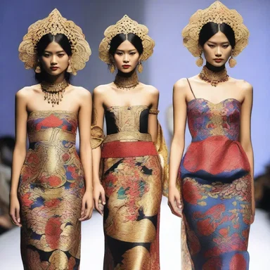Indonesian fashion showcases a blend of traditional and modern styles, with vibrant patterns and intricate designs.