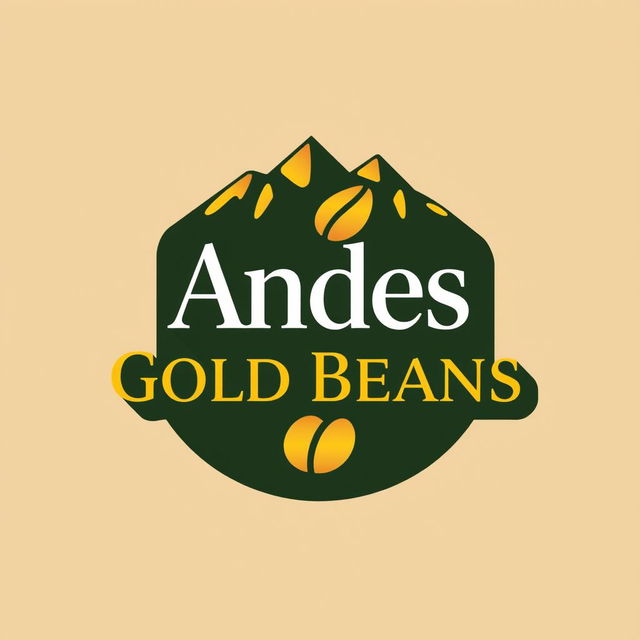 A modern and elegant logo design for a company named 'Andes Gold Beans'