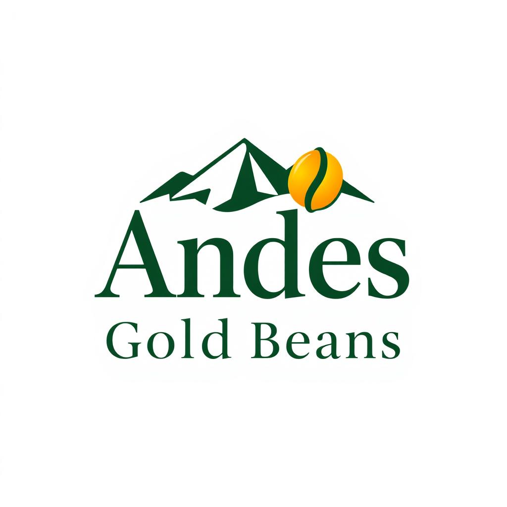 A modern and elegant logo design for a company named 'Andes Gold Beans'