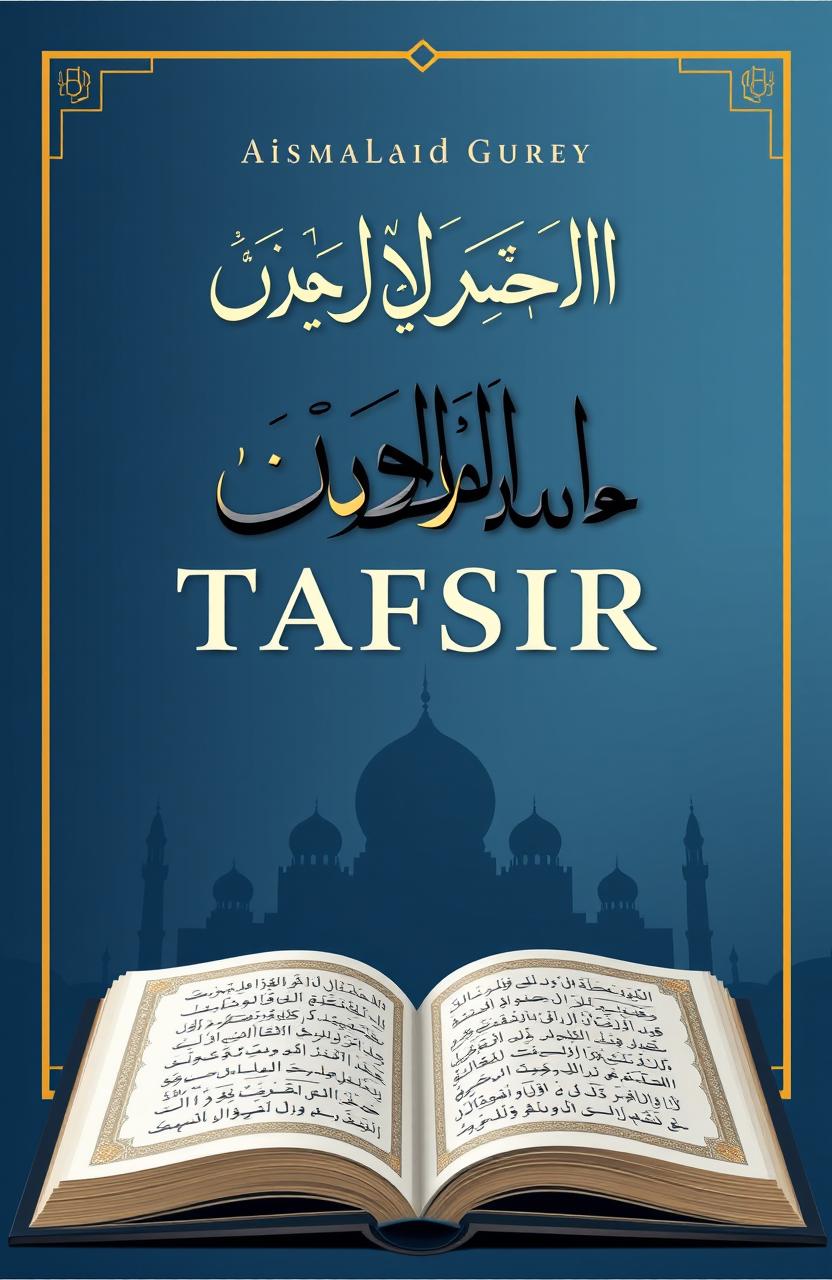 A book cover design for a contemporary tafsir (interpretation of the Quran) study