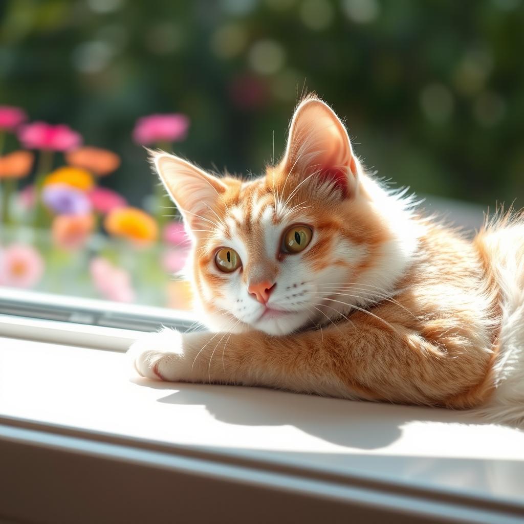 A close-up of a beautifully detailed feline cat, showcasing its soft fur and bright, expressive eyes