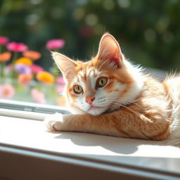 A close-up of a beautifully detailed feline cat, showcasing its soft fur and bright, expressive eyes