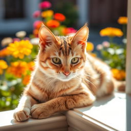 A close-up of a beautifully detailed feline cat, showcasing its soft fur and bright, expressive eyes