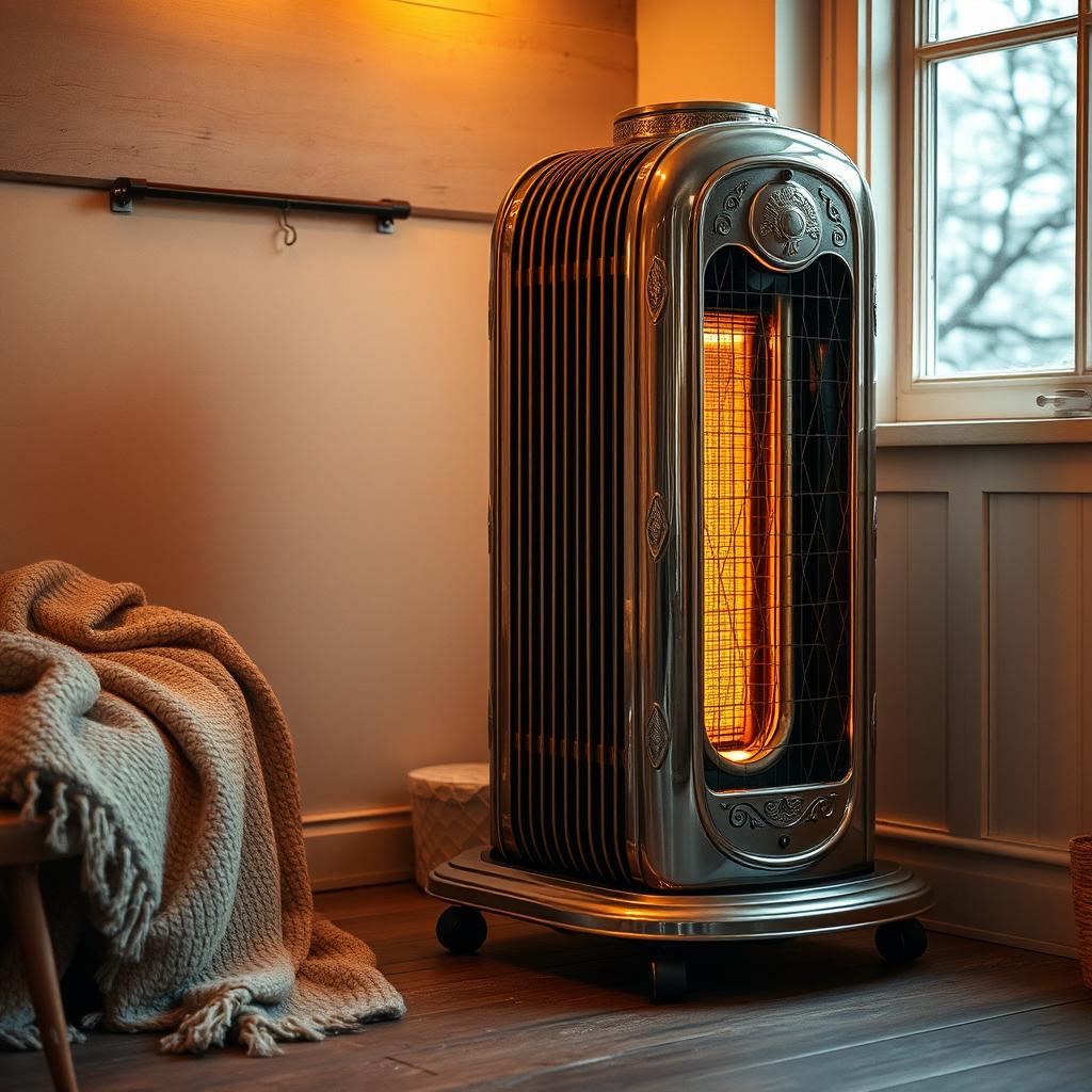 A large oil heater, elegantly designed to be both functional and visually appealing