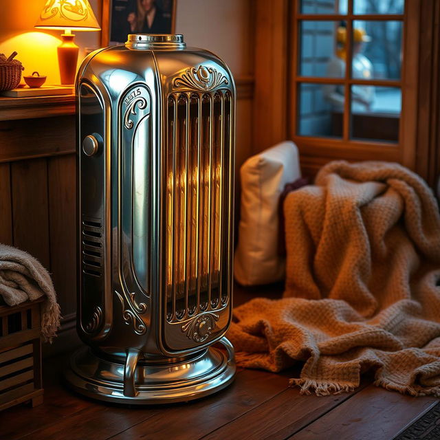 A large oil heater, elegantly designed to be both functional and visually appealing