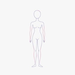 A simplistic figure drawing, featuring a basic humanoid shape with minimalistic details