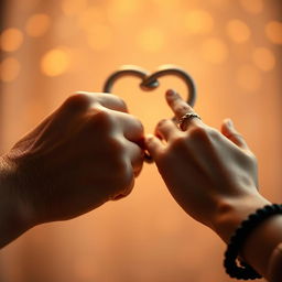 A close-up view of two hands, one belonging to a boy and the other to a girl, gently holding each other