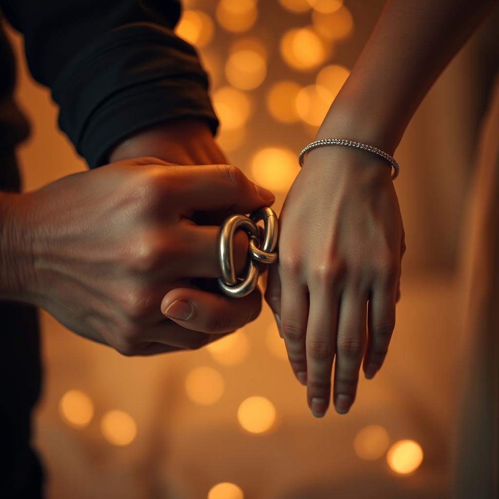 A close-up view of two hands, one belonging to a boy and the other to a girl, gently holding each other