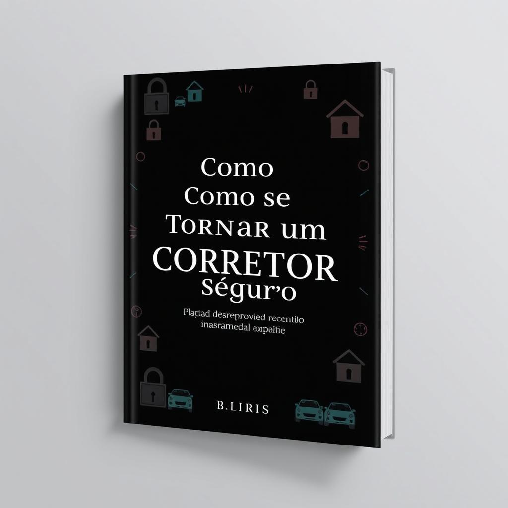A professional and confident eBook cover for 'Como se Tornar um Corretor de Seguros', featuring a dark theme with a rich color palette