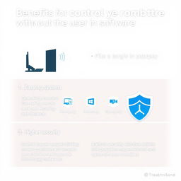 An informative infographic illustrating the benefits of controlling a computer remotely without the use of software