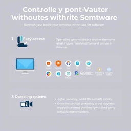 An informative infographic illustrating the benefits of controlling a computer remotely without the use of software