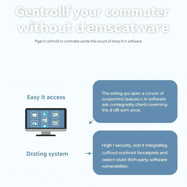 An informative infographic illustrating the benefits of controlling a computer remotely without the use of software