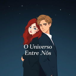 A minimalistic book cover design for the novel 'O Universo Entre Nós'