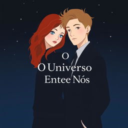 A minimalistic book cover design for the novel 'O Universo Entre Nós'