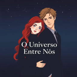 A minimalistic book cover design for the novel 'O Universo Entre Nós'