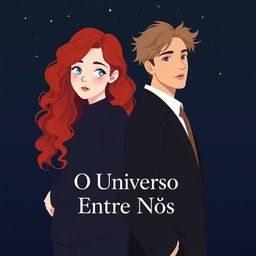 A minimalistic book cover design for the novel 'O Universo Entre Nós'