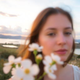 A dreamy, aesthetic photography scene featuring soft colors and gentle lighting