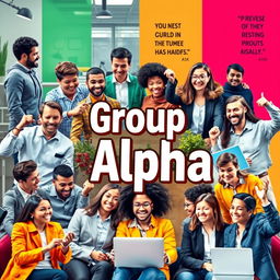 A vibrant and dynamic image representing the 'Group Alpha'