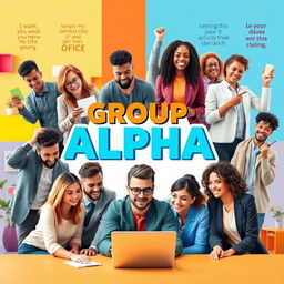 A vibrant and dynamic image representing the 'Group Alpha'