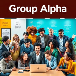 A vibrant and dynamic image representing the 'Group Alpha'