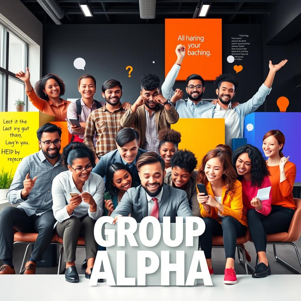 A vibrant and dynamic image representing the 'Group Alpha'