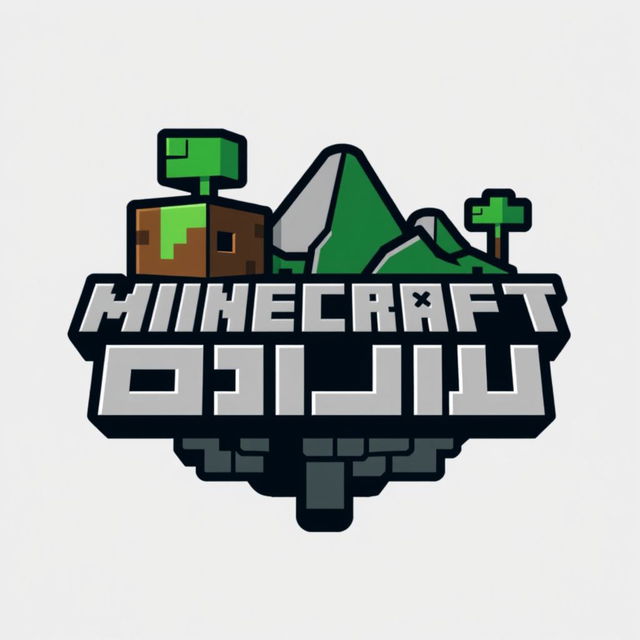 A graphic logo design for a group named 'الفار' featuring elements inspired by the game 'Minecraft'