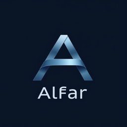 A sophisticated and modern logo design for a fictional group named 'Alfar'