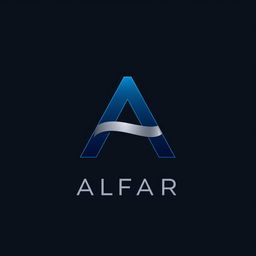 A sophisticated and modern logo design for a fictional group named 'Alfar'