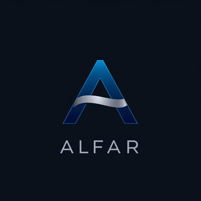 A sophisticated and modern logo design for a fictional group named 'Alfar'