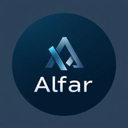 A sophisticated and modern logo design for a fictional group named 'Alfar'