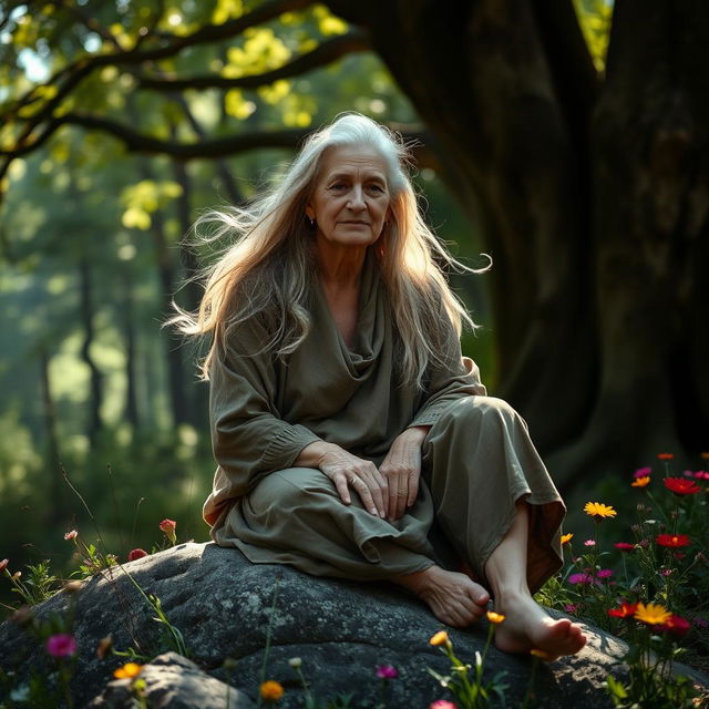 A powerful and introspective portrait of the last woman hermit, set in a serene forest clearing