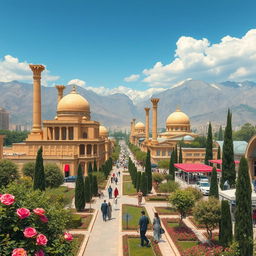 A vibrant and imaginative depiction of Iran in 2023 as if the Achaemenid Empire (Persian Empire) still existed