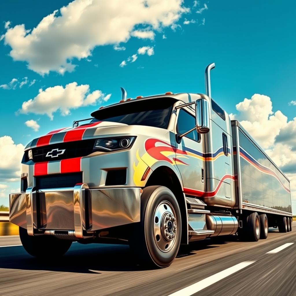 A Chevrolet Camaro transformed into a semi-truck, showcasing the distinct features of both vehicles